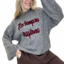 maglione con ricamo ho sempre ragione